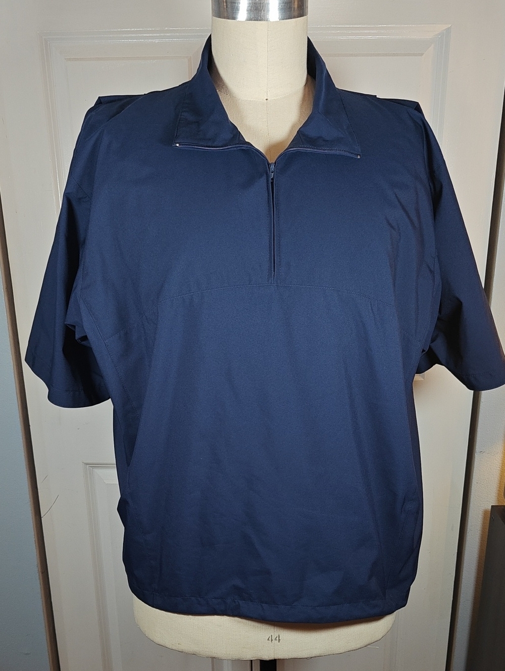 Zero Restriction Mens Large Navy Blue Short Sleeve Half Zip Golf Windbreaker